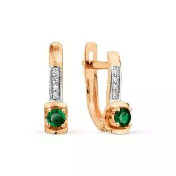 Серьги с изумрудами и бриллиантами Линии Любви