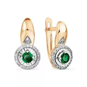 Серьги с изумрудами и бриллиантами Линии Любви