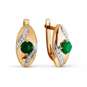 Серьги с изумрудами и бриллиантами Линии Любви