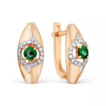 Серьги с изумрудами и бриллиантами Линии Любви
