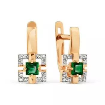 Серьги с изумрудами и бриллиантами Линии Любви
