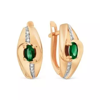 Серьги с изумрудами и бриллиантами Линии Любви