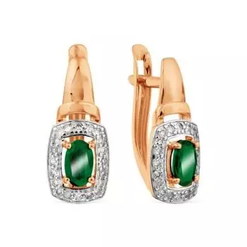 Серьги с изумрудами и бриллиантами Линии Любви