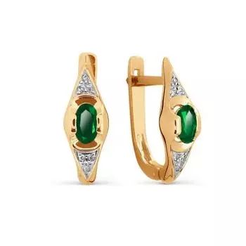 Серьги с изумрудами и бриллиантами Линии Любви