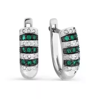 Серьги с изумрудами и бриллиантами Линии Любви