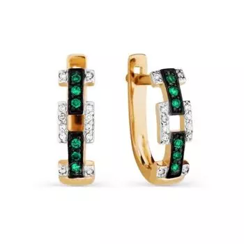 Серьги с изумрудами и бриллиантами Линии Любви