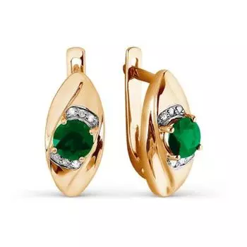 Серьги с изумрудами и бриллиантами Линии Любви