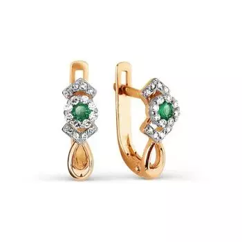 Серьги с изумрудами и бриллиантами Линии Любви