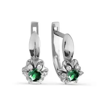 Серьги с изумрудами и бриллиантами Линии Любви