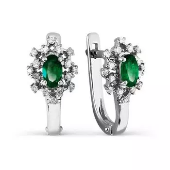 Серьги с изумрудами и бриллиантами Линии Любви