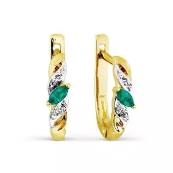 Серьги с изумрудами и бриллиантами Линии Любви