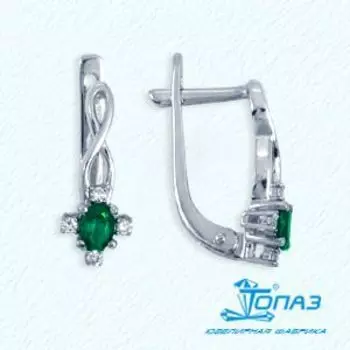 Серьги с изумрудами и бриллиантами Линии Любви