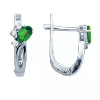 Серьги с изумрудами и бриллиантами Линии Любви