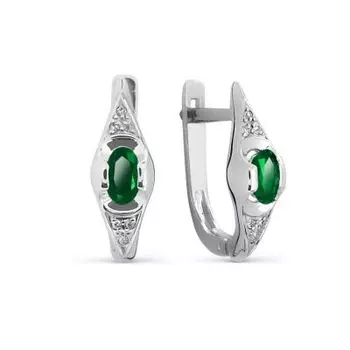 Серьги с изумрудами и бриллиантами Линии Любви