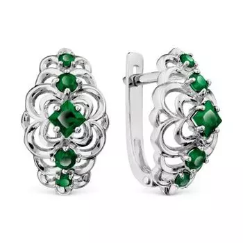 Серьги с изумрудами Линии Любви