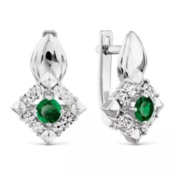 Серьги с изумрудами Линии Любви