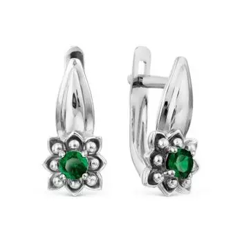 Серьги с изумрудами Линии Любви