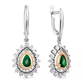 Серьги с изумрудами Линии Любви