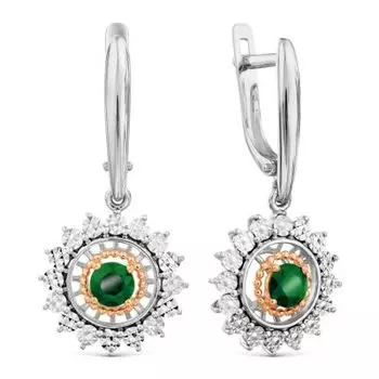 Серьги с изумрудами Линии Любви