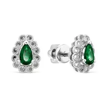 Серьги с изумрудами Линии Любви
