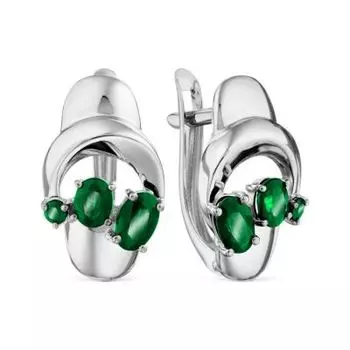 Серьги с изумрудами Линии Любви