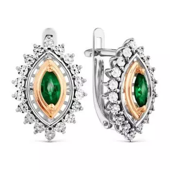 Серьги с изумрудами Линии Любви