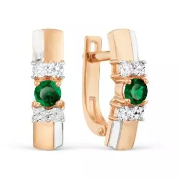 Серьги с изумрудами Линии Любви