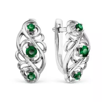 Серьги с изумрудами Линии Любви