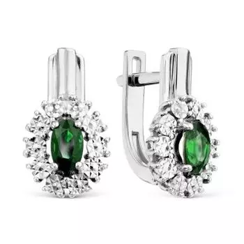 Серьги с изумрудами Линии Любви