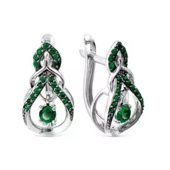 Серьги с изумрудами Линии Любви