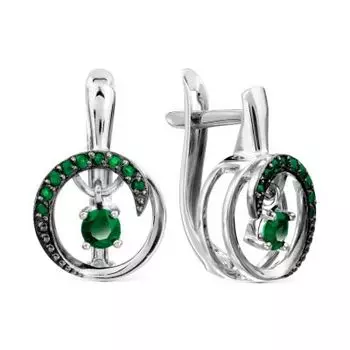 Серьги с изумрудами Линии Любви