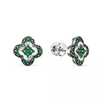 Серьги с изумрудами Линии Любви