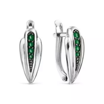 Серьги с изумрудами Линии Любви
