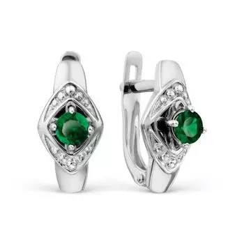 Серьги с изумрудами Линии Любви
