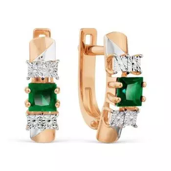 Серьги с изумрудами Линии Любви