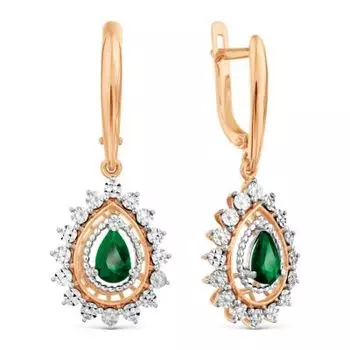 Серьги с изумрудами Линии Любви