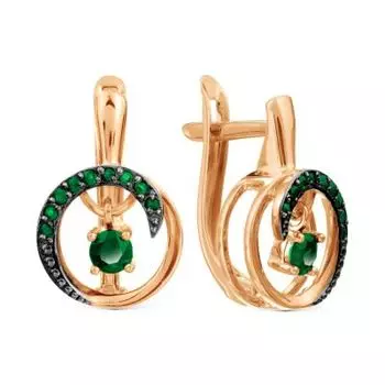 Серьги с изумрудами Линии Любви