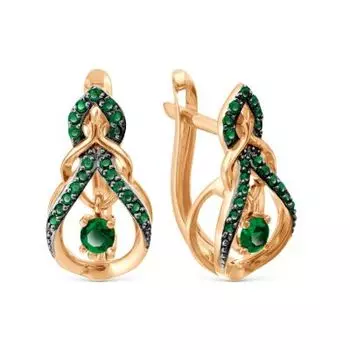 Серьги с изумрудами Линии Любви