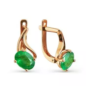 Серьги с изумрудами Линии Любви