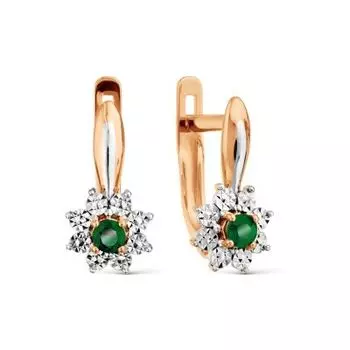 Серьги с изумрудами Линии Любви