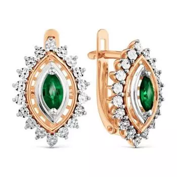 Серьги с изумрудами Линии Любви