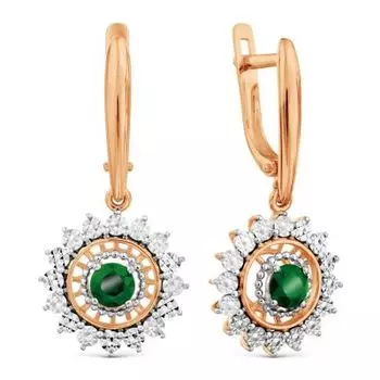 Серьги с изумрудами Линии Любви