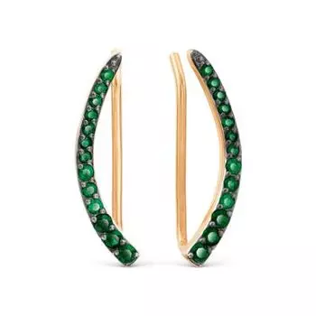 Серьги с изумрудами Линии Любви