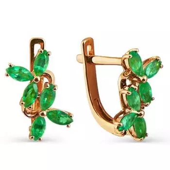 Серьги с изумрудами Линии Любви