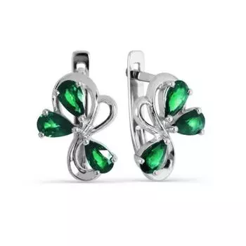Серьги с изумрудами Линии Любви
