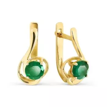 Серьги с изумрудами Линии Любви