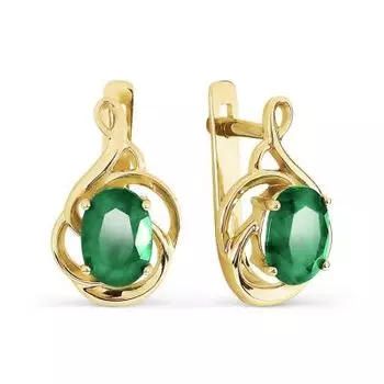 Серьги с изумрудами Линии Любви