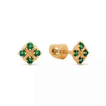 Серьги с изумрудами Линии Любви
