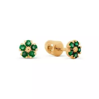 Серьги с изумрудами Линии Любви