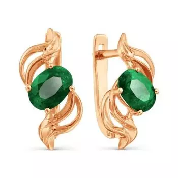 Серьги с изумрудами Линии Любви